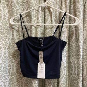 Navy Body Contour Crop Top